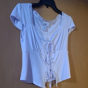 Chic White Lace-Trimmed Women's Top